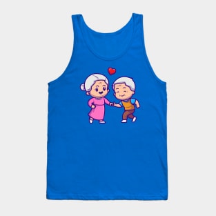 Cute Grandparents Couple Dancing Cartoon Tank Top